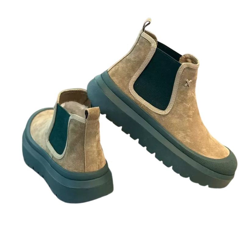 画像4: Suede side-gore ankle boots Sneakers  スウェードサイドゴアショートブーツスニーカーワークブーツ  (4)