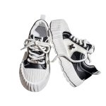 画像3: Unisex Thick-soled high-top sneakers with oversized toe caps and "melting" lace-up detailing.　ユニセックス男女兼用厚底ビッグヘッドハイカットメルティングレースアップスニーカーシューズ  (3)