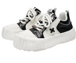 画像1: Unisex Thick-soled high-top sneakers with oversized toe caps and "melting" lace-up detailing.　ユニセックス男女兼用厚底ビッグヘッドハイカットメルティングレースアップスニーカーシューズ  (1)