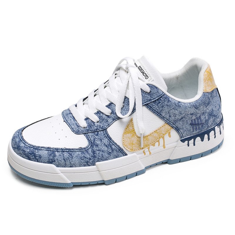 画像3: Muddy swoosh lace-up Paint Graffiti sneakers  男女兼用 ユニセックス ドリップカーブ ドロドロ スウォッシュペイント 落書き レースアップスニーカー (3)