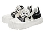 画像5: Unisex Thick-soled high-top sneakers with oversized toe caps and "melting" lace-up detailing.　ユニセックス男女兼用厚底ビッグヘッドハイカットメルティングレースアップスニーカーシューズ  (5)