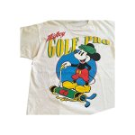 画像2: Unisx Mickey Mouse Golfer Print Vintage-Style T-Shirt 男女兼用 ユニセックスミッキーマウスゴルファーヴィンテージスタイルｔシャツ (2)