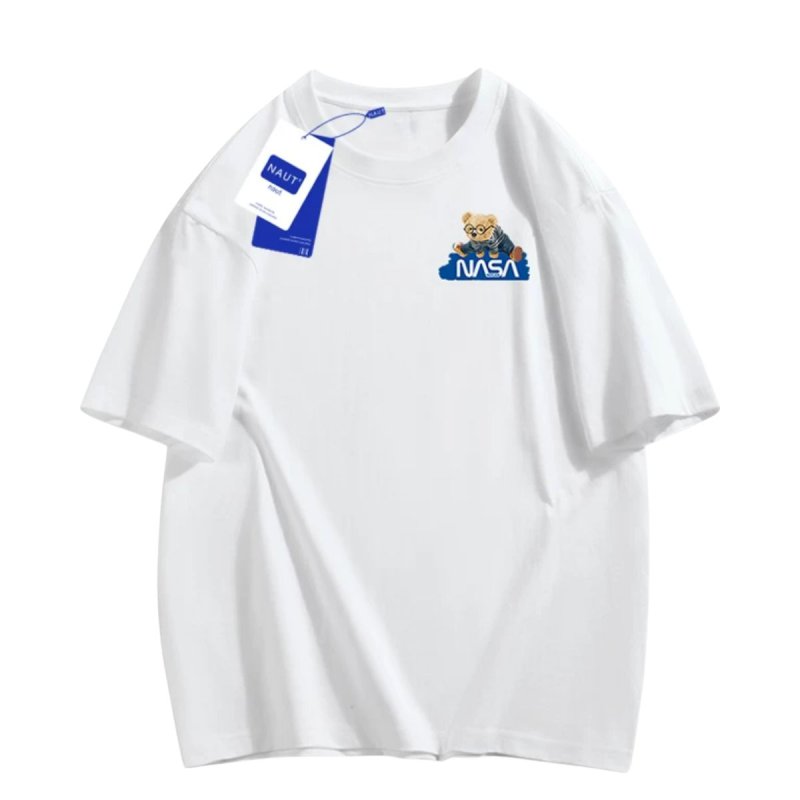 画像1: Nasa x glasses bear T-shirt ユニセックス 男女兼用 ナサ×メガネクマ ベアプリントTシャツ (1)