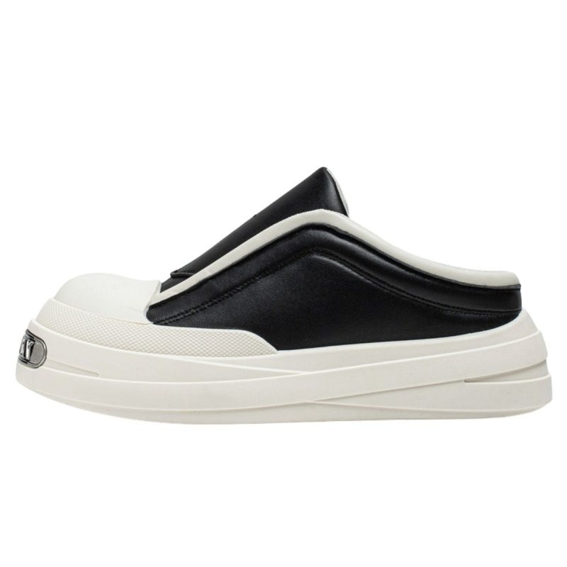 画像1: Unisex Two-tone leather platform half-sneaker sandals ユニセックス男女兼用厚底レザーハーフスニーカーサンダルシューズ  (1)