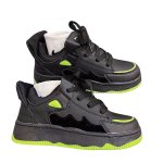 画像3: Unisex Basic Leather Platform Lace-Up Sneakers  ユニセックス男女兼用ベーシック厚底レザーレースアップスニーカーシューズ  (3)