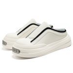 画像3: Unisex Two-tone leather platform half-sneaker sandals ユニセックス男女兼用厚底レザーハーフスニーカーサンダルシューズ  (3)
