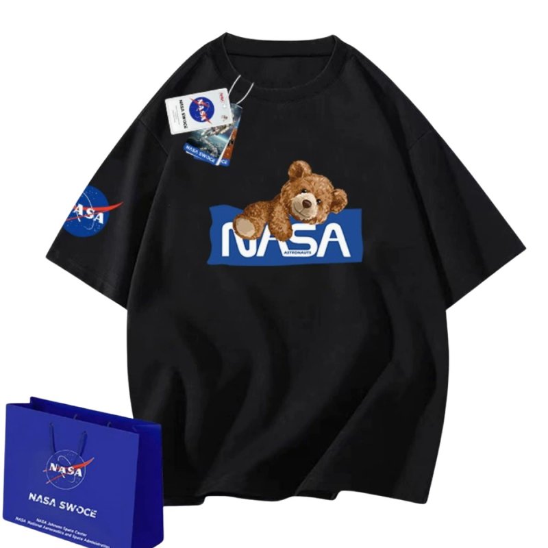 画像1: Nasa x Big Bear T-shirt ユニセックス 男女兼用 ナサ×クマ ベア プリント Tシャツ (1)