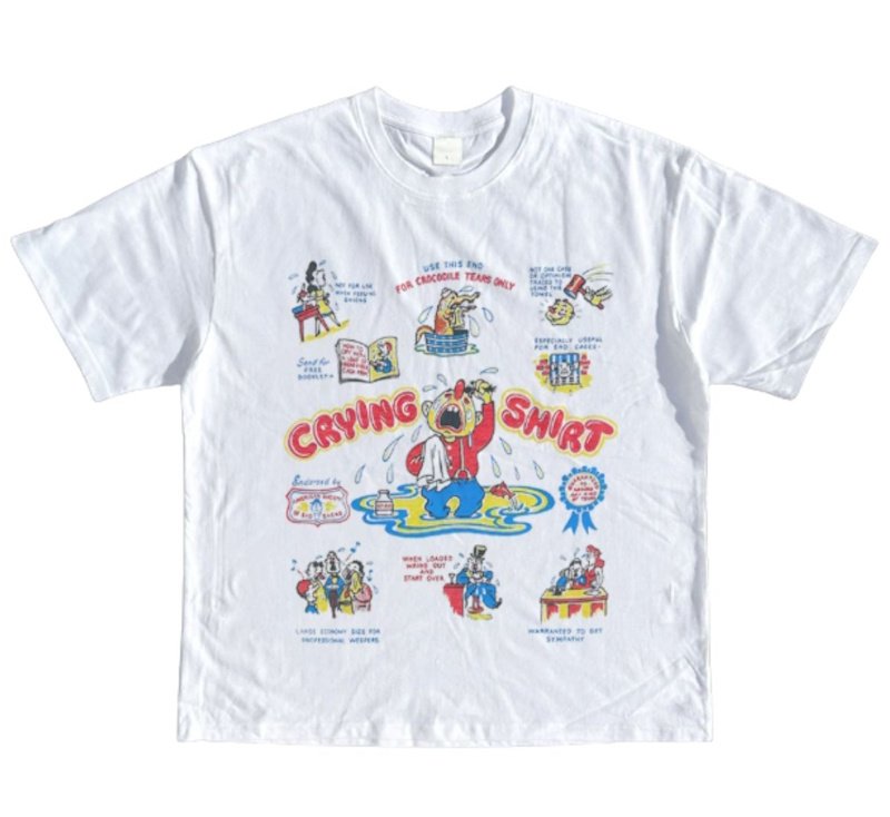 画像1: A crybaby boyT-shirt ユニセックス 男女兼用 クライングボーイプリント Tシャツ (1)