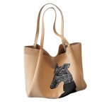 画像5: Doberman Embroidered Knit Large-Capacity Tote & Shoulder Bag　ユニセックス男女兼用ドーベルマン 刺繍ニットラージキャパシティー  トートショルダーショッピングエコバッグ (5)