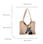 画像6: Doberman Embroidered Knit Large-Capacity Tote & Shoulder Bag　ユニセックス男女兼用ドーベルマン 刺繍ニットラージキャパシティー  トートショルダーショッピングエコバッグ (6)