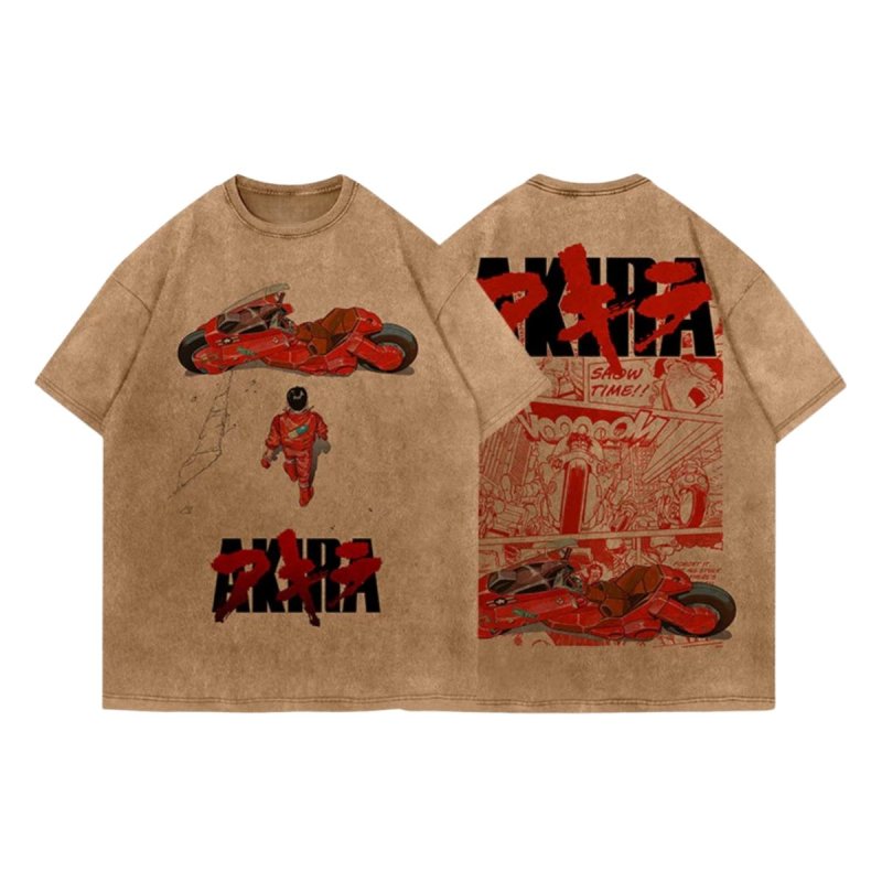 画像6: Unisex Vintage Design AKIRA Print T-shirt  男女兼用 ユニセックス ヴィンテージ風 古着風 デザイン アキラ Tシャツ ウォッシュ加工 (6)