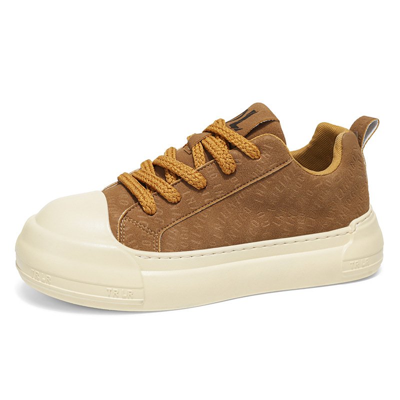 画像1: Unisex  Suede Monogram Platform Lace-Up Sneakers ユニセックス男女兼用厚底スウェードレザーレースアップスニーカーシューズ  (1)