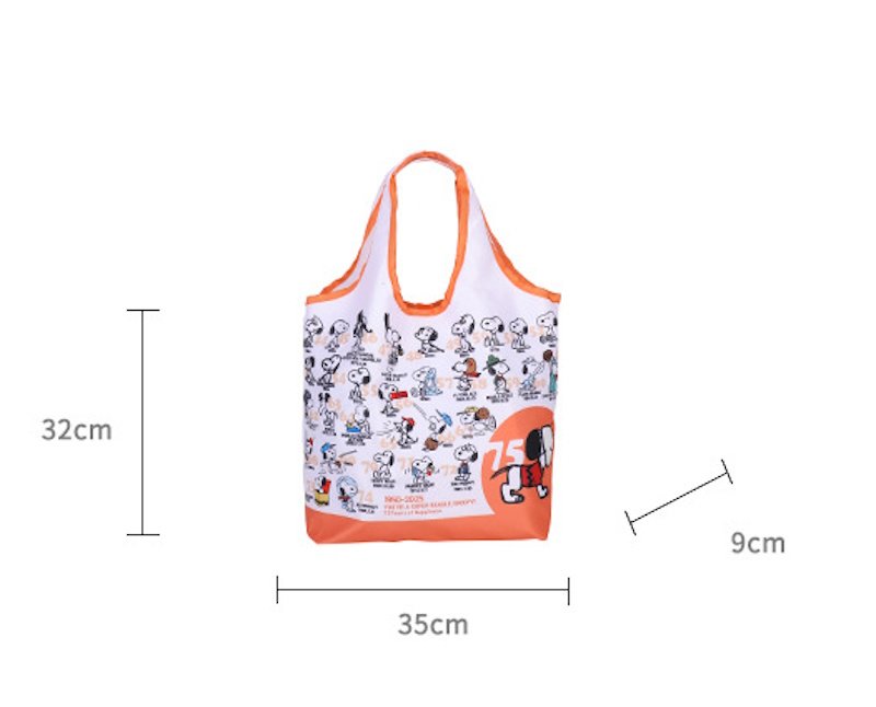 画像4: Snoopy 75th Anniversary Eco-friendly Tote / Shoulder Shopping Bag　ユニセックス男女兼用 スヌーピーアニバーサリートートショルダーショッピングエコバッグ (4)