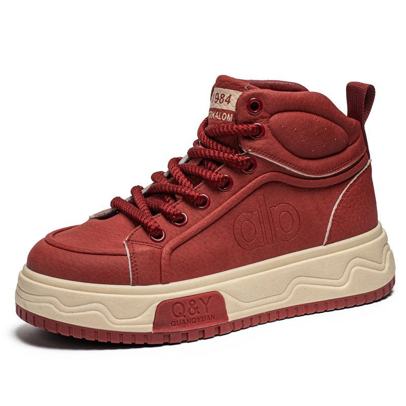 画像1: Men's High-top platform lace-up leather boots Martin boots ユニセックス 男女兼用  ハイカット厚底レースアップレザーブーツ マーティンブーツ (1)