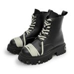 画像3: High-top leather lace-up British biker boots　男女兼用ユニセックスハイカットレザーレースアップブリティッシュバイカーブーツ (3)