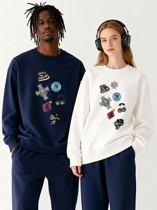 画像10: Cross & Cherry Print Crewneck Sweatshirt ユニセックス 男女兼用  クロス＆チェリーetcプリントクルーネックスウェットプリント トレーナー (10)