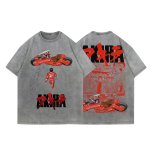 画像2: Unisex Vintage Design AKIRA Print T-shirt  男女兼用 ユニセックス ヴィンテージ風 古着風 デザイン アキラ Tシャツ ウォッシュ加工 (2)