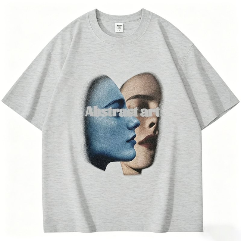 画像6: Unisex Abstract Art Portrait Print Short-Sleeve T-Shirt 男女兼用 ユニセックス 抽象画ポートレートシャツ (6)
