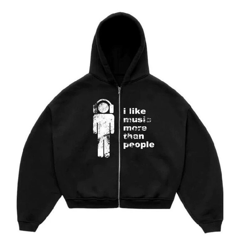 画像1: Music Lover Zip-Up Hoodie　ユニセックス 男女兼用 ミュージックラバージップアップフーディパーカースウェット (1)