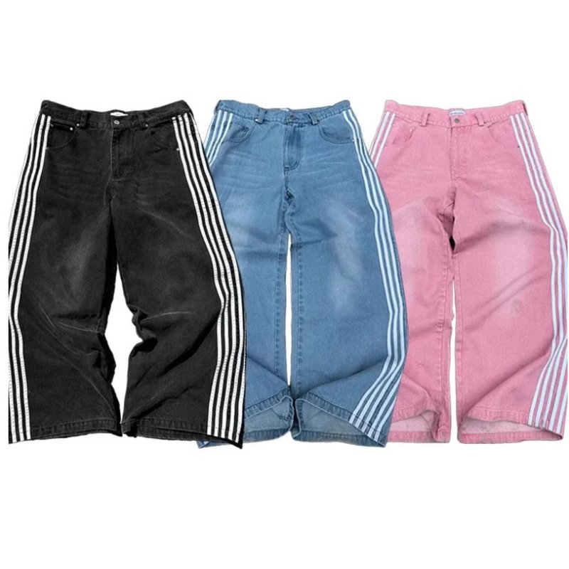 画像4: Y2K 3-Stripe Denim Pants　ユニセックス 男女兼用 Y2K3本ラインデニムパンツ (4)