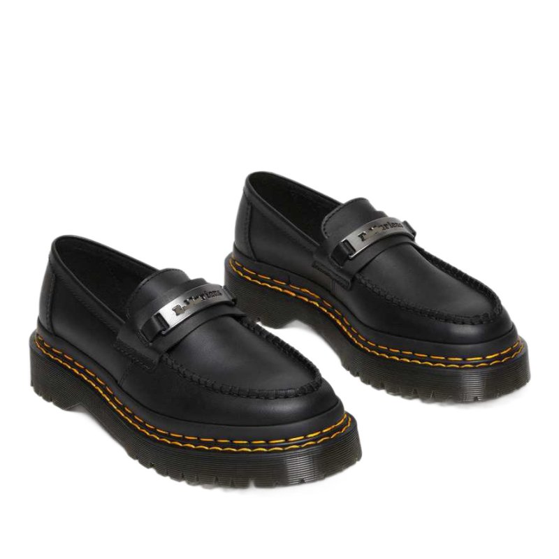 画像3:  Unisex Platform Flat Low-Top Combat Loafers Slip-on　 男女兼用プラットフォームステッチレザー ローファースリッポンシューズ (3)