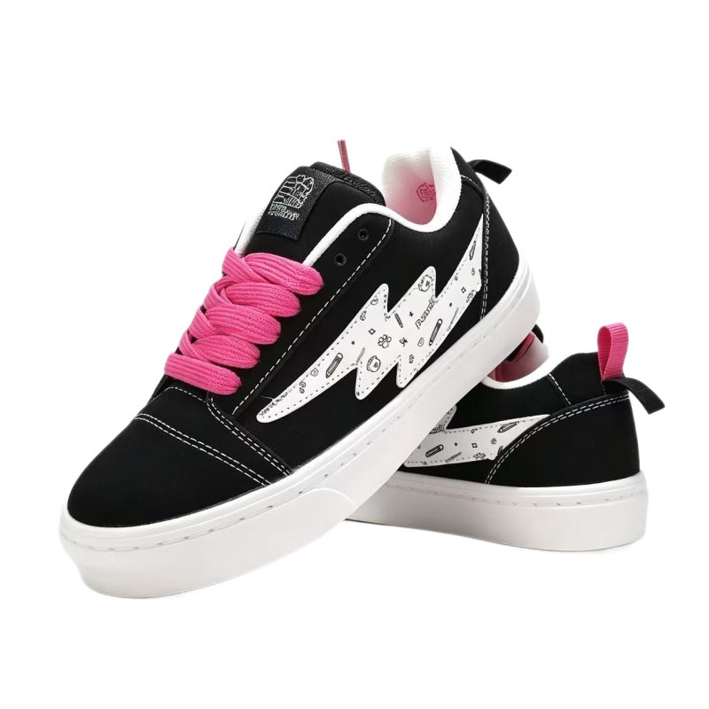 画像2: Unisex Lightning motif leather sneakers　ユニセックス男女兼用 ライトニングモチーフレザーレースアップスニーカーシューズ (2)