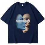 画像1: Unisex Abstract Art Portrait Print Short-Sleeve T-Shirt 男女兼用 ユニセックス 抽象画ポートレートシャツ (1)