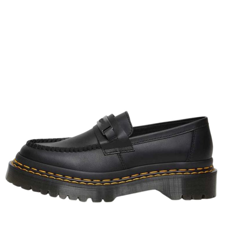 画像1:  Unisex Platform Flat Low-Top Combat Loafers Slip-on　 男女兼用プラットフォームステッチレザー ローファースリッポンシューズ (1)