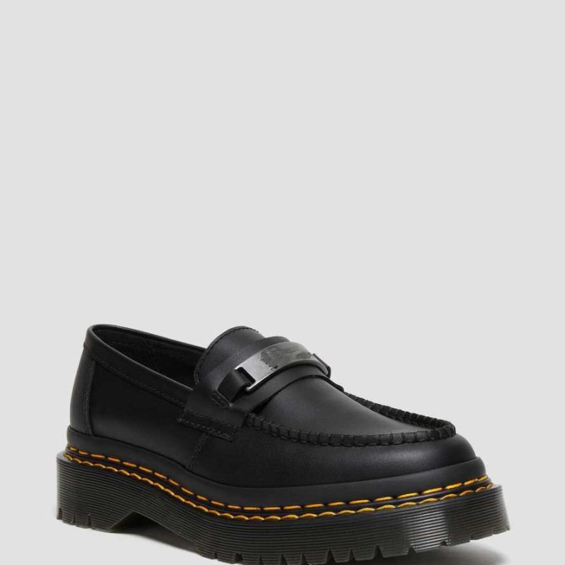 画像5:  Unisex Platform Flat Low-Top Combat Loafers Slip-on　 男女兼用プラットフォームステッチレザー ローファースリッポンシューズ (5)