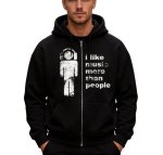 画像2: Music Lover Zip-Up Hoodie　ユニセックス 男女兼用 ミュージックラバージップアップフーディパーカースウェット (2)