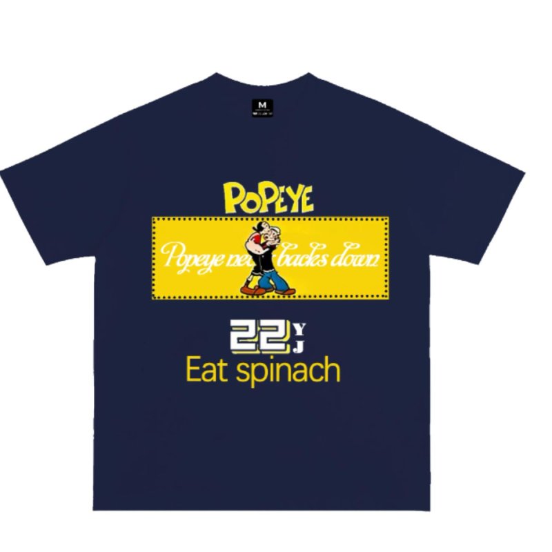 画像1: UnisexYellow Box Popeye & Olive Short-Sleeve T-Shirt 男女兼用 ユニセックスイエローボックスポパイ＆オリーブTシャツ (1)