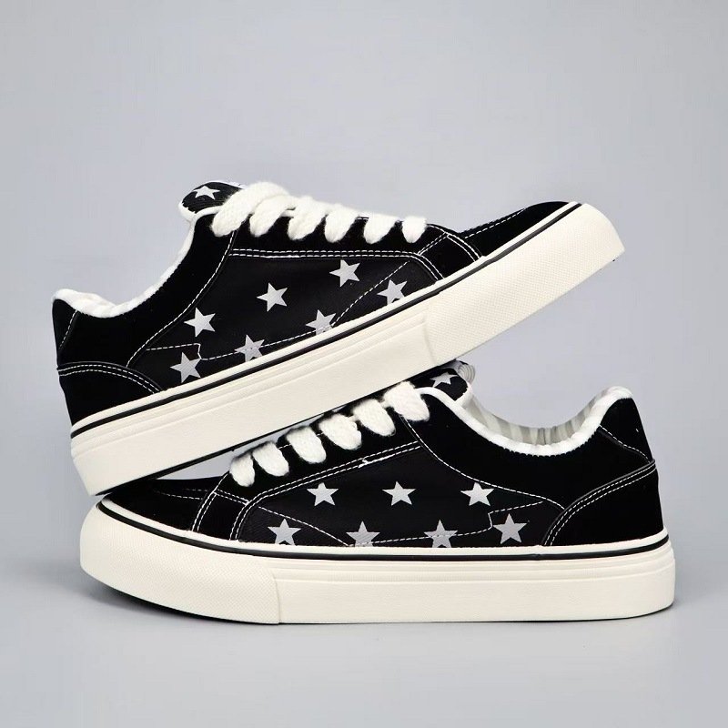 画像5: Unisex Star Canvas Platform Lace-Up Sneakers ユニセックス男女兼用 スターキャンバス厚底レースアップスニーカーシューズ (5)