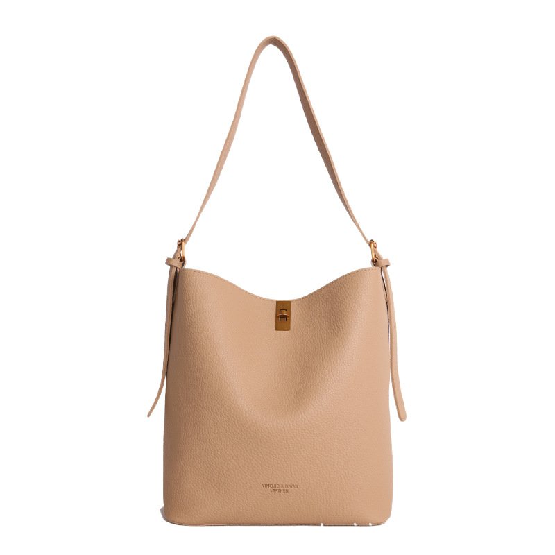 画像1: Leather Tote Shoulder Bag　ユニセックス男女兼用 レザーベーシックトートショルダーバッグ (1)