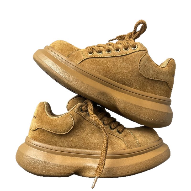 画像3: Unisex Chunky-Sole Leather "Big Head" Lace-Ups Sneakers ユニセックス男女兼用 チャンキーソール厚底レザーレースアップスニーカーシューズ (3)
