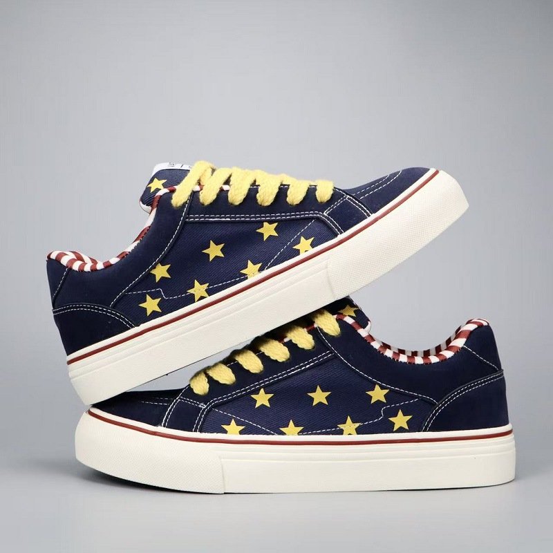 画像4: Unisex Star Canvas Platform Lace-Up Sneakers ユニセックス男女兼用 スターキャンバス厚底レースアップスニーカーシューズ (4)
