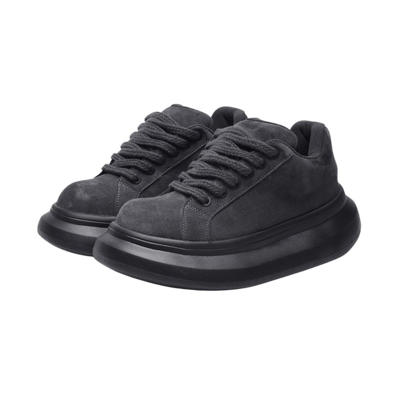画像4: Unisex Chunky-Sole Leather "Big Head" Lace-Ups Sneakers ユニセックス男女兼用 チャンキーソール厚底レザーレースアップスニーカーシューズ (4)
