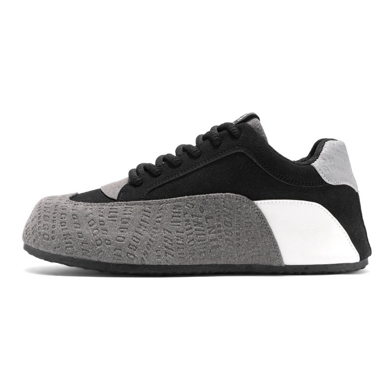 画像1: Two-tone suede platform lace-up sneakers ユニセックス男女兼用 バイカラースウェード厚底レースアップスニーカー (1)