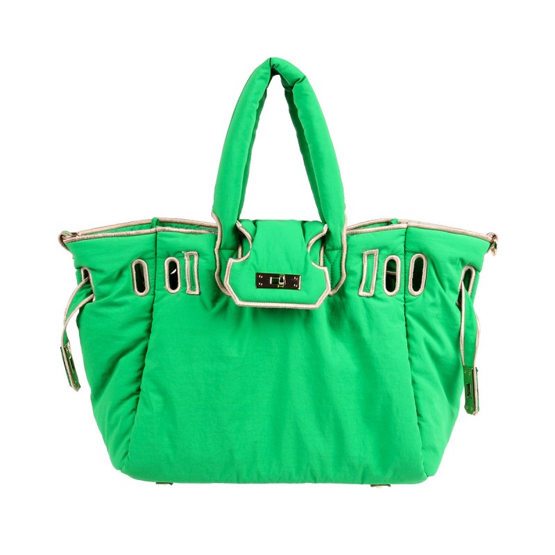 画像1: Classical Padded Bag Tote Bag BK Down Tote Bag  クラシカル パイピング パテッド ナイロン ダウン トート バッグ (1)