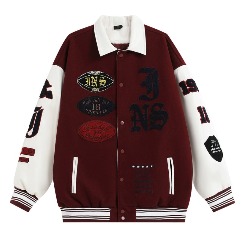 画像2: American BASEBALL JACKET baseball uniform jacket blouson  ユニセックス 男女兼用 アメリカン スタジアムジャンパー スタジャン MA-1 ボンバー ジャケット ブルゾン (2)