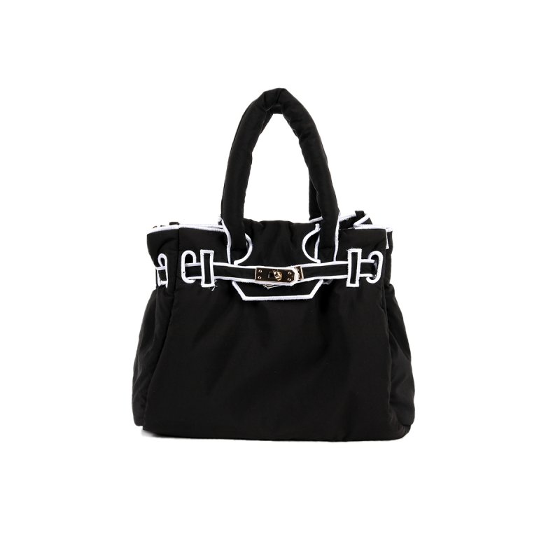 画像3: Classical Padded Bag Tote Bag BK Down Tote Bag  クラシカル パイピング パテッド ナイロン ダウン トート バッグ (3)