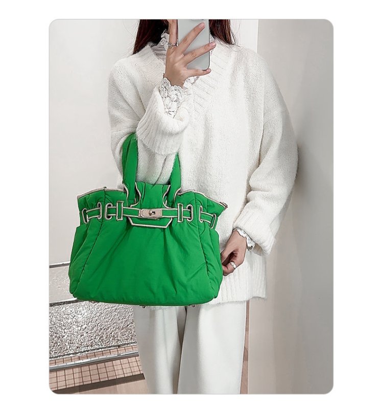 画像6: Classical Padded Bag Tote Bag BK Down Tote Bag  クラシカル パイピング パテッド ナイロン ダウン トート バッグ (6)