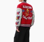 画像8: Padded American-style varsity jacket with unicorn embroideryBASEBALL JACKET baseball uniform jacket blouson  ユニセックス 男女兼用 中綿入りアメリカンBLEGCHNユニコーン刺繍 レザースリーブ スタジアムジャンパー スタジャン MA-1 ボンバー ジャケット ブルゾン (8)