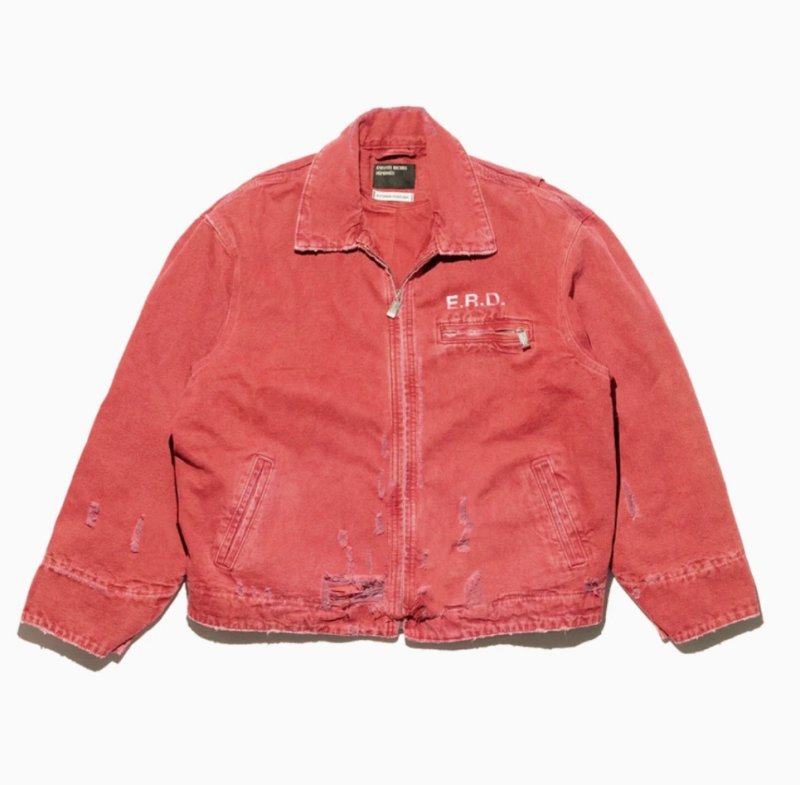 画像6: ERD Melancholic Collared Distressed Denim Zip-Up Jacket blouson  ユニセックス 男女兼用 ERDメランコリック 襟付きダメージデニムジップアップジャケット ブルゾン (6)
