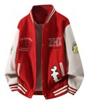 画像3: WASSUP UOSNES Varsity JacketBASEBALL JACKET baseball uniform jacket blouson  ユニセックス 男女兼用 WASSUP UOSNES ZHXスタジアムジャンパー スタジャン MA-1 ボンバー ジャケット ブルゾン (3)
