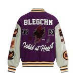 画像5: Padded American-style varsity jacket with unicorn embroideryBASEBALL JACKET baseball uniform jacket blouson  ユニセックス 男女兼用 中綿入りアメリカンBLEGCHNユニコーン刺繍 レザースリーブ スタジアムジャンパー スタジャン MA-1 ボンバー ジャケット ブルゾン (5)