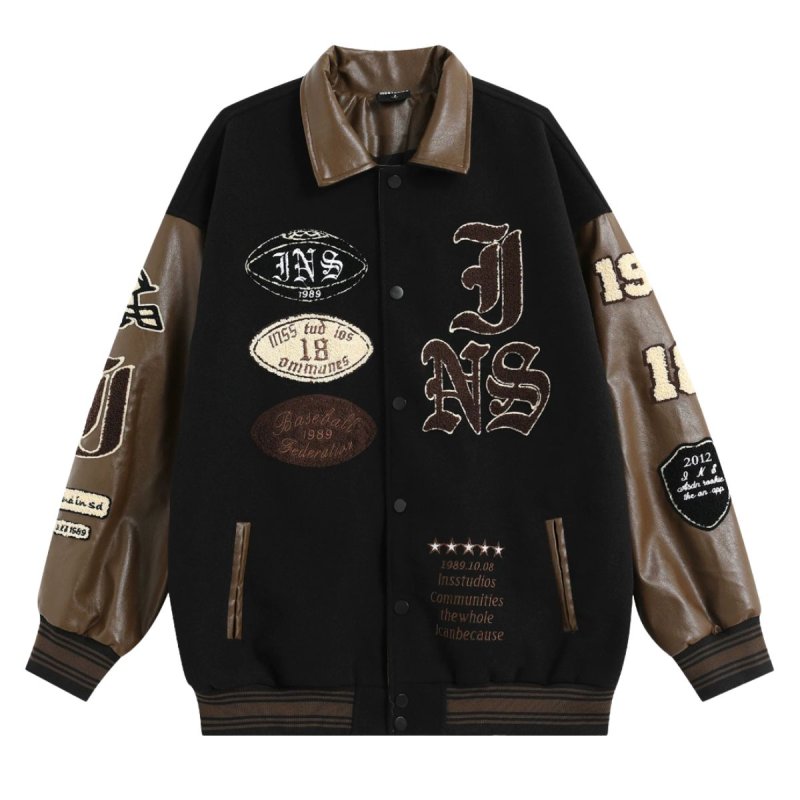 画像3: American BASEBALL JACKET baseball uniform jacket blouson  ユニセックス 男女兼用 アメリカン スタジアムジャンパー スタジャン MA-1 ボンバー ジャケット ブルゾン (3)