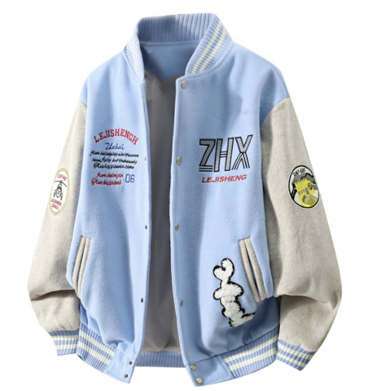 画像1: WASSUP UOSNES Varsity JacketBASEBALL JACKET baseball uniform jacket blouson  ユニセックス 男女兼用 WASSUP UOSNES ZHXスタジアムジャンパー スタジャン MA-1 ボンバー ジャケット ブルゾン (1)