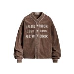 画像2: American Retro V-Neck Corduroy Baseball Jacket blouson  ユニセックス男女兼用 アメリカンレトロVネックコーデュロイベースボールジャケット ブルゾン (2)