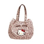 画像1: Leopard Print x Hello Kitty Tote/Shoulder Shopping Bag 　ヒョウ柄レオパード×キティートート ショルダーショッピングエコバッグ (1)