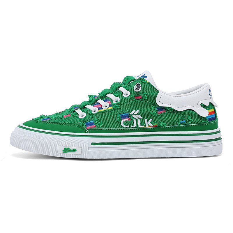 画像2: Canvas damage colorful color lace up sneakers 男女兼用 ユニセックス ダメージキャンバス カラフル レースアップ スニーカー スケシュー (2)